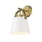 Z-Lite Z-Studio 1 Light Wall Sconce, Matte White & Heritage Brass 726-1S-MW+HBR - alternate 1